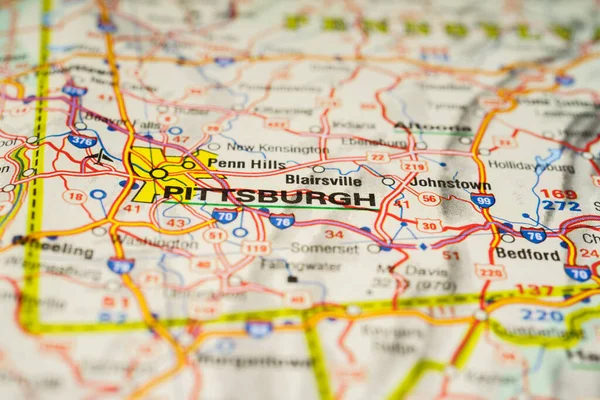 Abd Haritasında Pittsburgh — Stok fotoğraf
