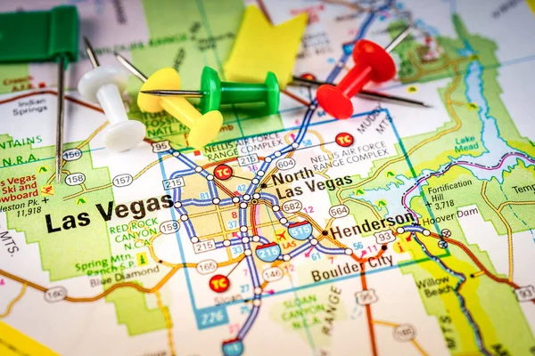 Las Vegas Mappa Usa Sfondo Viaggio — Foto Stock