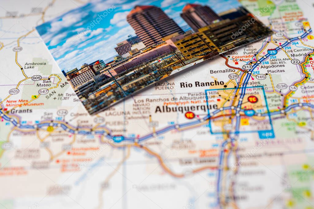 Albuquerque USA travel map background