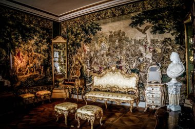 Kopenhag, Danimarka - 24 Temmuz - 24 Temmuz 2019 'da Danimarka' nın başkenti Kopenhag 'da Kral IV. Christian tarafından inşa edilen Rosenborg Kalesi