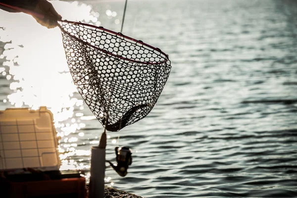 Pesca Alla Trota Sul Lago — Foto Stock