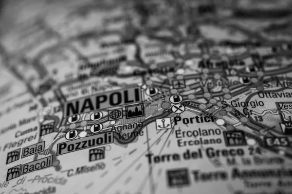 Napoli Sur Carte Voyage Italie — Photo