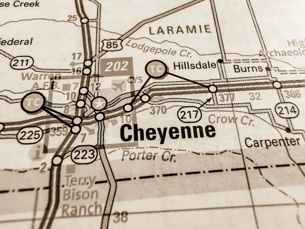 Cheyenne Usa Map — Stock Photo, Image