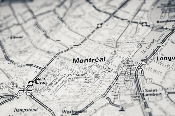 Montreal Canada Mappa Viaggio Sullo Sfondo — Foto Stock