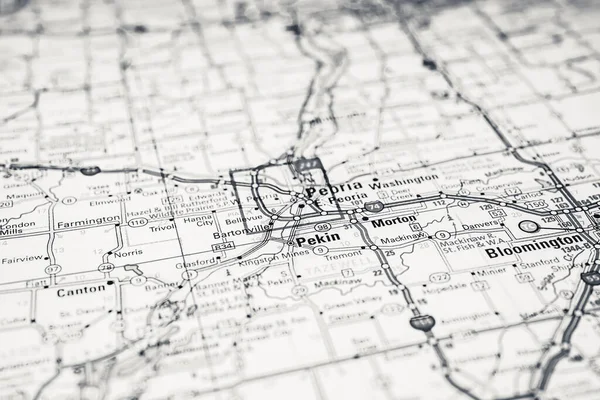 ピオリアオンアメリカ旅行地図背景 — ストック写真