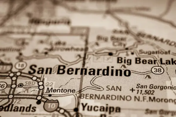 San Bernardino Estados Unidos Mapa Viagens Fundo — Fotografia de Stock