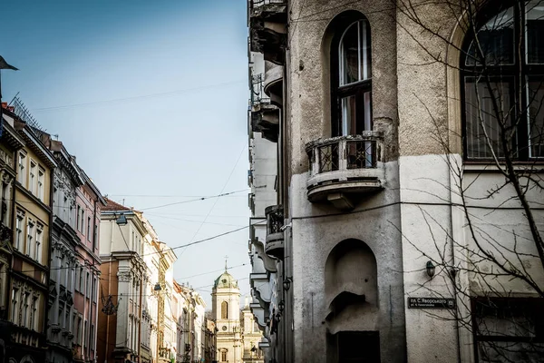 Lviv Oekraïne Januari 2019 Prachtige Winter Lviv Architectuur Straten — Stockfoto
