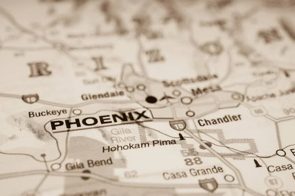 Phoenix Pozadí Mapy Usa — Stock fotografie