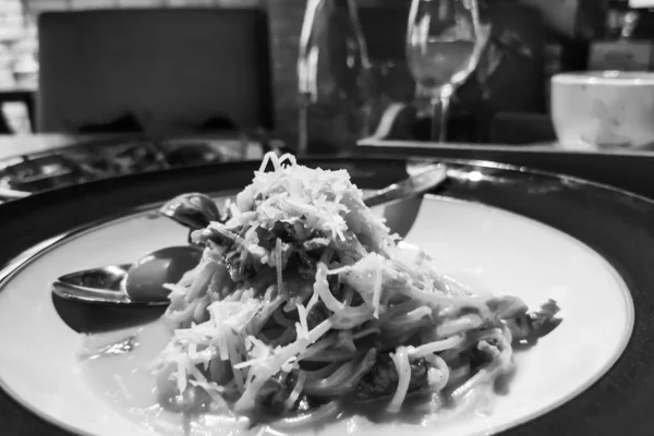 Pasta Carbonara Plate — Stock Photo, Image