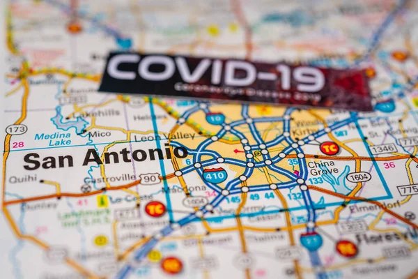 San Antonio Coronavirus Covid Karantän Bakgrund — Stockfoto