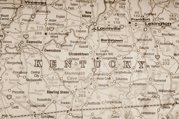 ウサ地図上のケンタッキー州の背景 — ストック写真