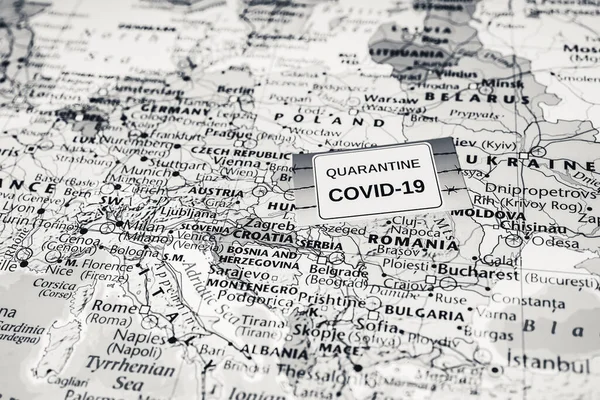 Västeuropa Coronavirus Covid Karantänbakgrund — Stockfoto