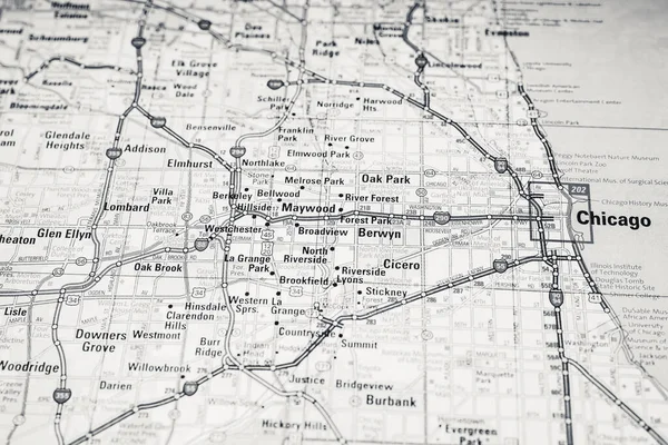 Σικάγο Ηπα Ταξιδιωτικός Χάρτης Φόντο — Φωτογραφία Αρχείου