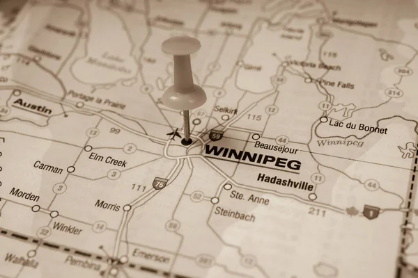 Winnipeg Kartan — Stockfoto
