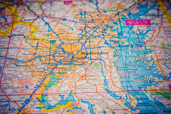 Вашингтон Фоне Карты Сша — стоковое фото
