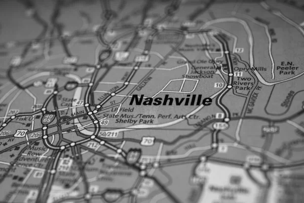 Nashville Usa Cestovní Mapa Pozadí — Stock fotografie