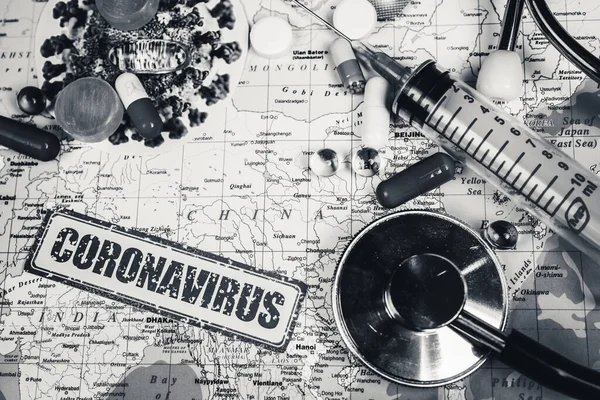 Coronavirus Hotet Epidemi Från Kina — Stockfoto