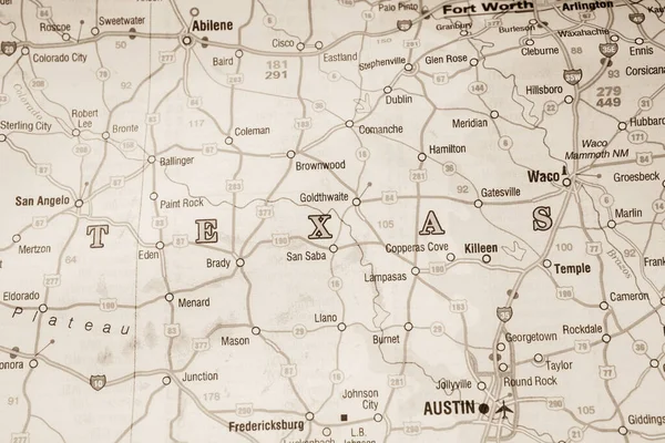 オースティン米国地図旅行の背景 — ストック写真