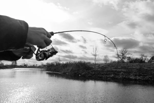 Pesca Descanso Rural Contexto Sobre Tema Recreación —  Fotos de Stock