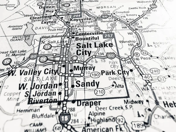 Salt Lake City Usa Mapa Fondo — Foto de Stock