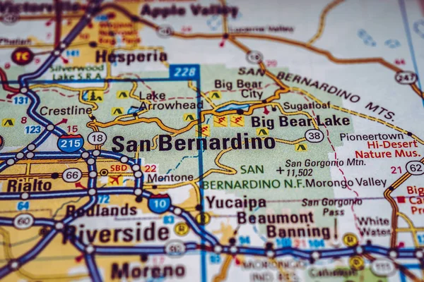 San Bernardino Estados Unidos Mapa Viagens Fundo — Fotografia de Stock