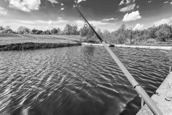 Pesca Descanso Rural Antecedentes Sobre Tema Recreação — Fotografia de Stock