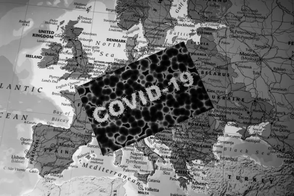 Mapa Evropy Karanténa Coronavirus Covid — Stock fotografie