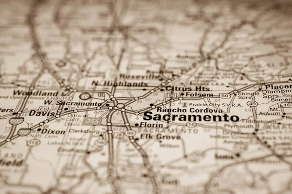 Sacramento Mapa Atlas Información Sobre Viajes — Foto de Stock