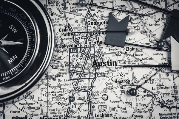 Austin Mapa Fondo Viaje —  Fotos de Stock