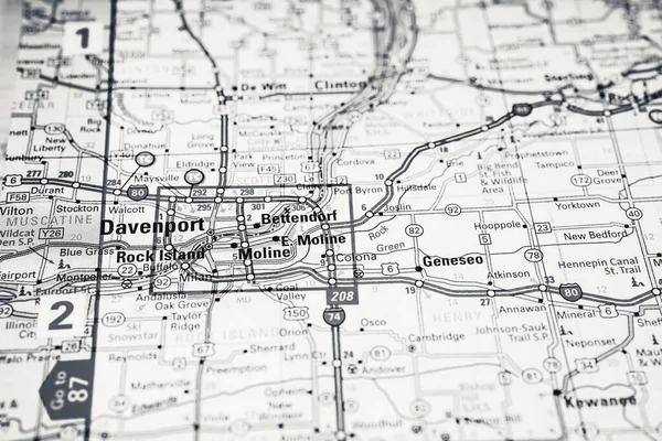 Davenport Usa Travel Map Background — 图库照片