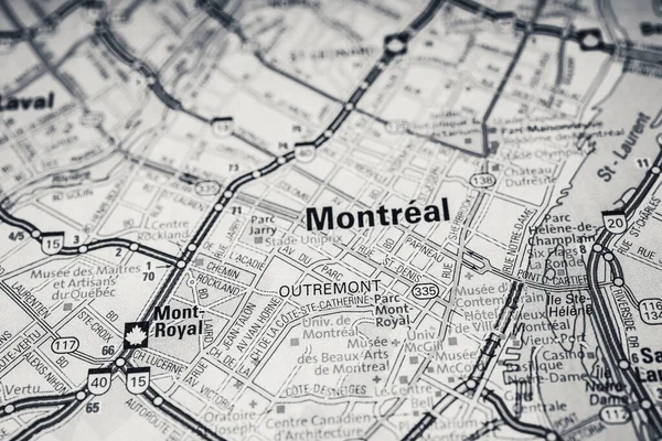 Montreal Canada Mappa Viaggio Sullo Sfondo — Foto Stock