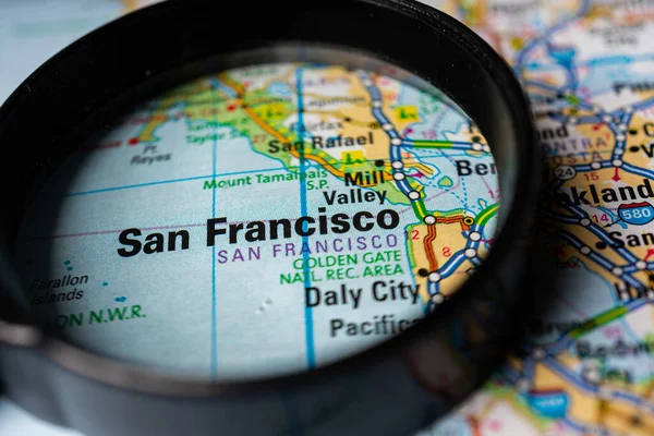 San Francisco Eua Mapa Viagem Fundo — Fotografia de Stock