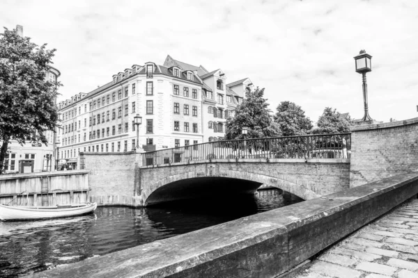 Maisons Historiques Colorées Vieux Bateaux Bois Situés Sur Canal Christianshavn — Photo