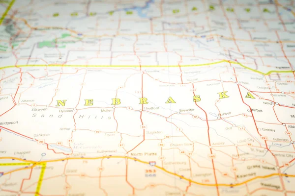 Nebraska Estado Mapa — Foto de Stock