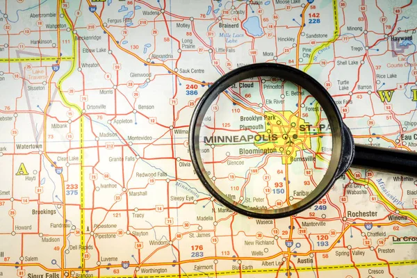 Minneapolis Mapa — Foto de Stock