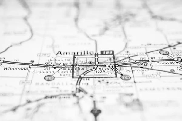 Amarilo Map Usa Background Travel — Stock Photo, Image