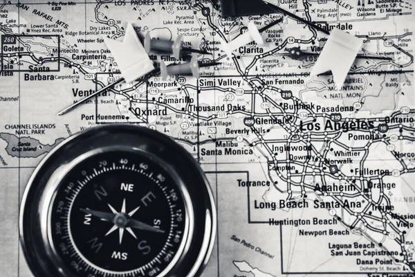 Los Angeles Usa Mapa Cestovní Zázemí — Stock fotografie