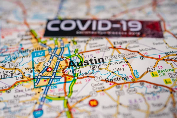 Austin Coronavirus Covid Karantän Bakgrund — Stockfoto