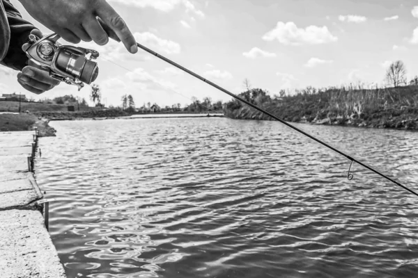 Pesca Descanso Rural Antecedentes Sobre Tema Recreação — Fotografia de Stock