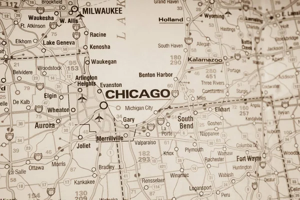 Chicago Sur Carte — Photo