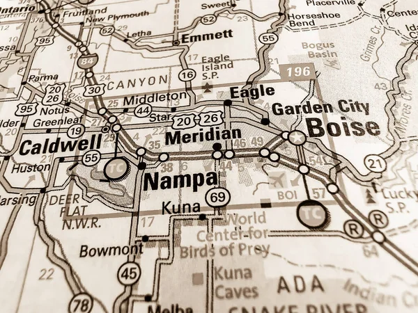 Boise Eua Mapa Fundo — Fotografia de Stock