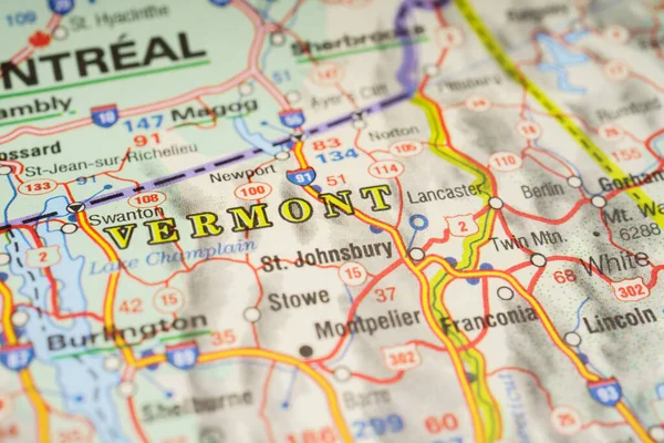 Vermont Statele Unite Hartă — Fotografie, imagine de stoc