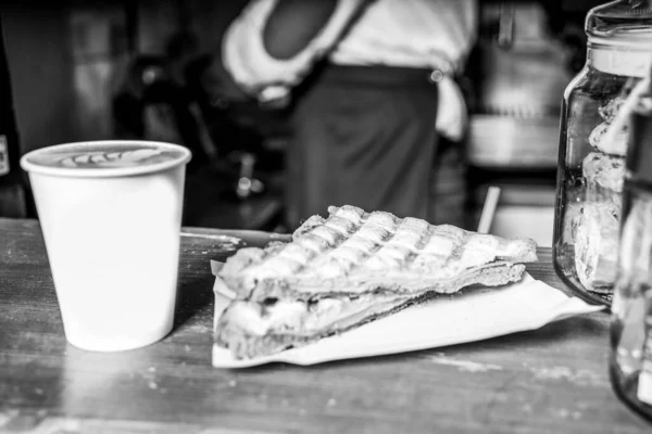 Káva Kavárně Barista Potravin Pozadí — Stock fotografie
