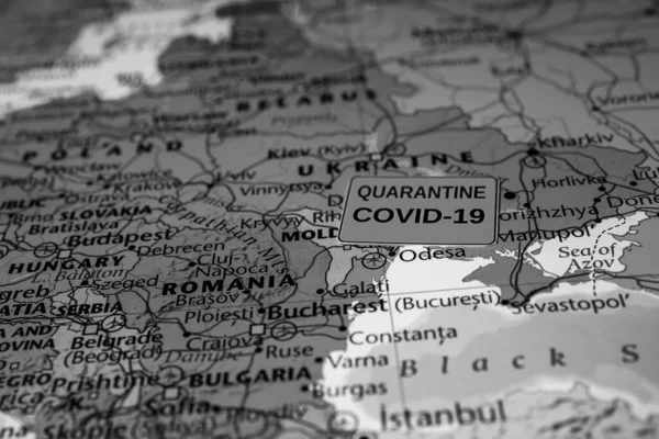 Oekraïne Coronavirus Covid Quarantaineachtergrond — Stockfoto