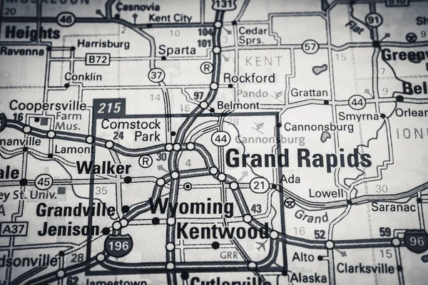 Grand Rapids map USA travel background