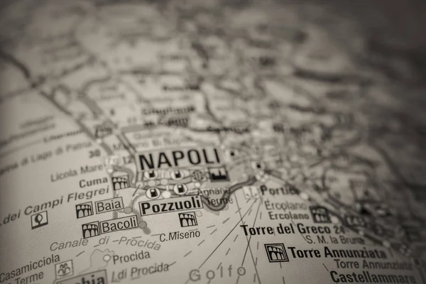 Napoli Sur Carte Voyage Italie — Photo