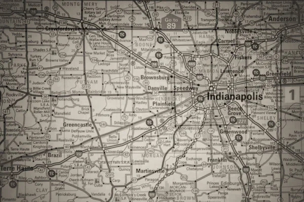 Indianapolis Mapě Usa Cestovní Zázemí — Stock fotografie