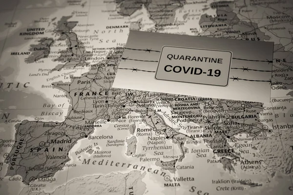Europa Kaart Coronavirus Covid Quarantaine — Stockfoto