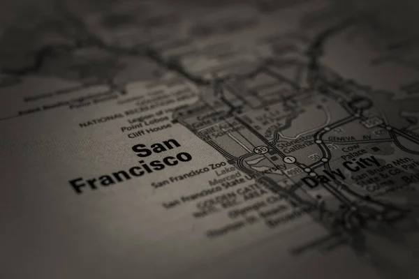 Mapa Viaje San Francisco Usa Fondo —  Fotos de Stock