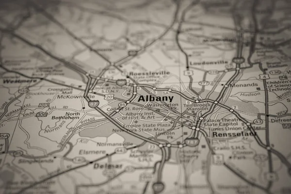 Albany Mapie Podróży Usa — Zdjęcie stockowe
